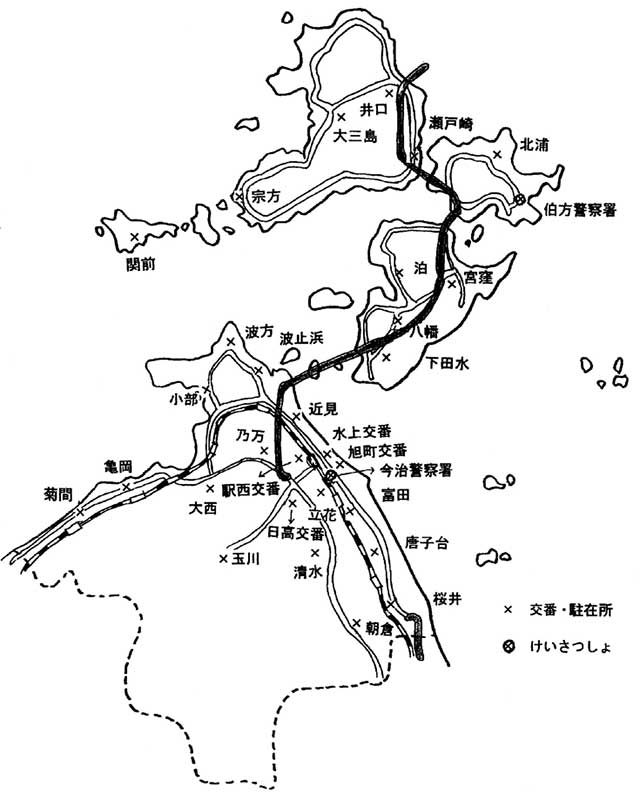 交番・ちゅうざい所の地図
